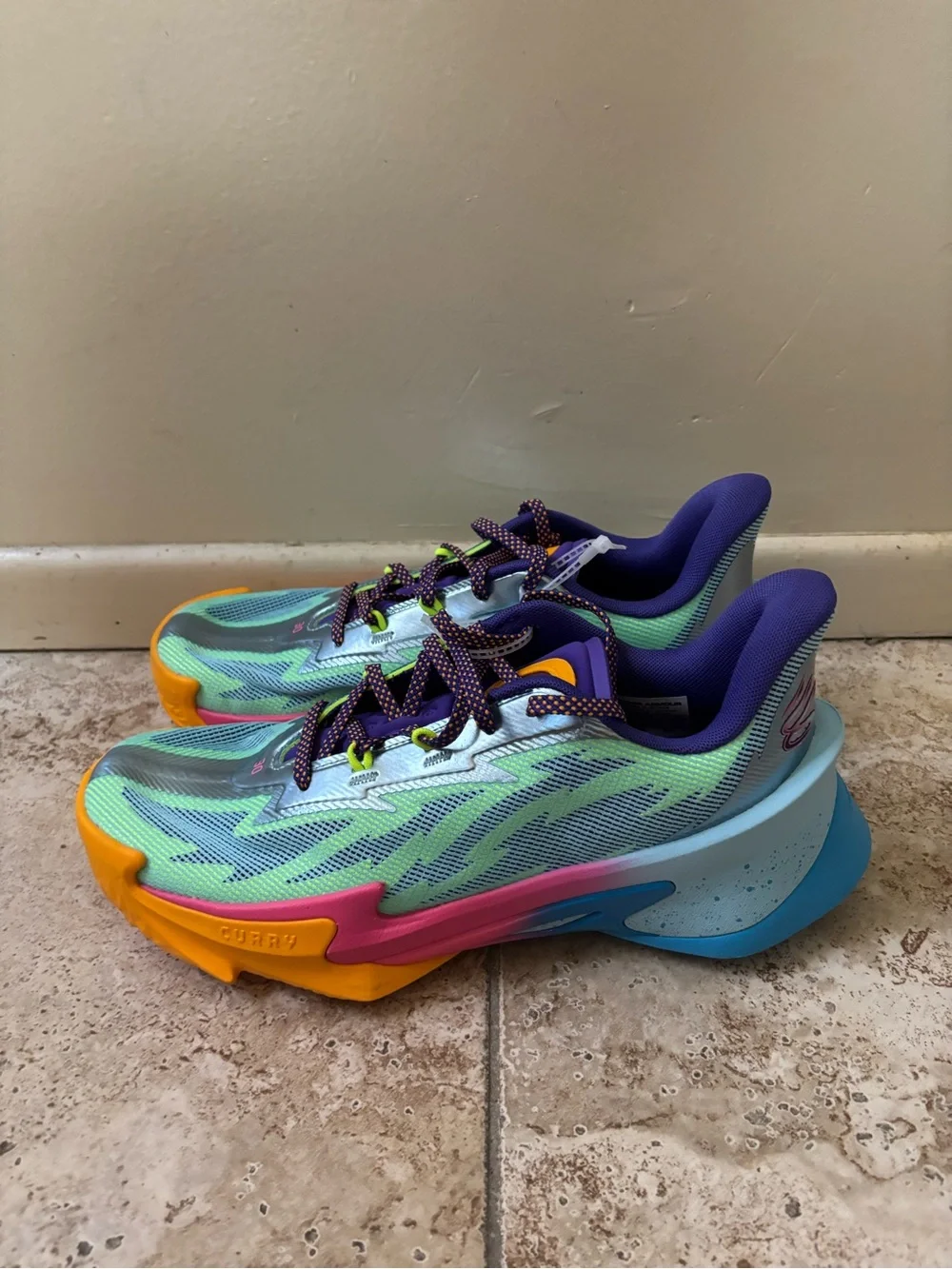 Under Armour Curry Series 7 Cotton Candy Blue Pink 3027983-465 Men’s Size 15